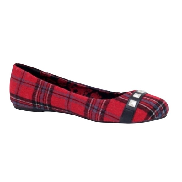 Abbey Dawn Tartan Plaid Studded Punk Rock Ballerina Flats by Avril Lavigne - Picture 4 of 15